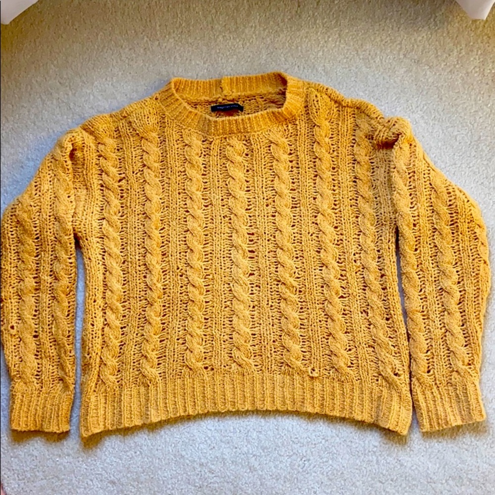 Fuzzy yellow sweater